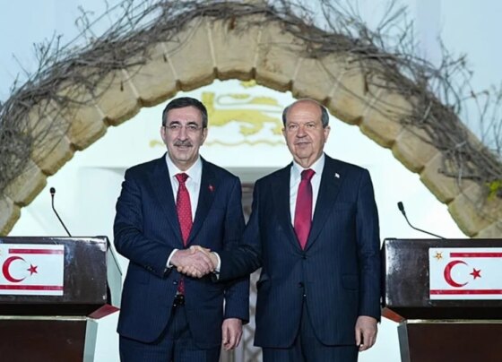 Cumhurbaşkanı Yardımcısı Cevdet Yılmaz Lefkoşa'da Ersin Tatar ile bir araya geldi!