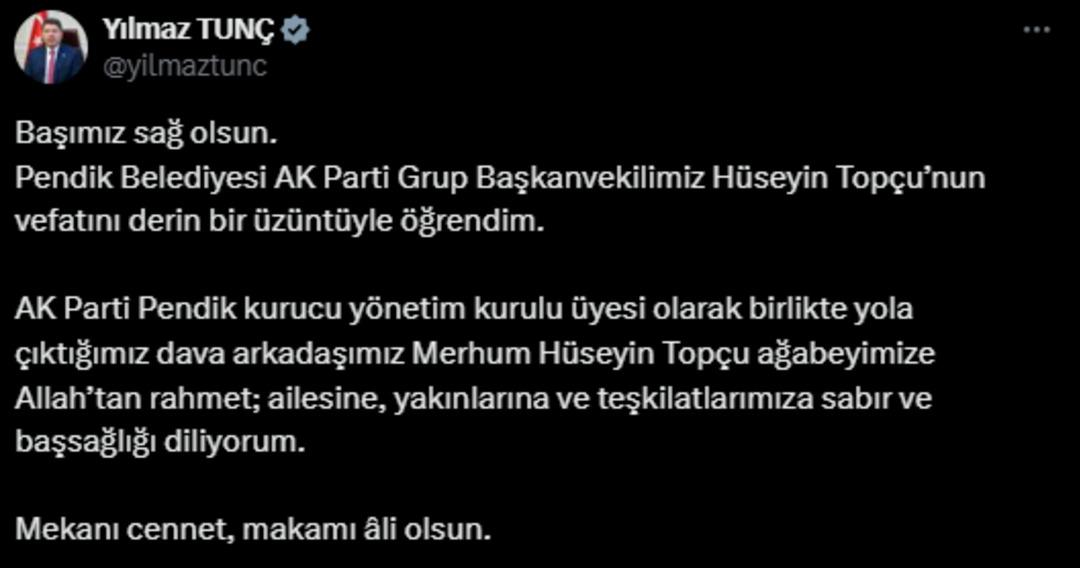 AK Parti’nin acı kaybı! Pendik Belediyesi Grup Başkanvekili Hüseyin Topçu yaşamını yitirdi