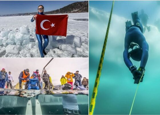 Şahika Ercümen iklim krizi için Baykal Gölü'ne buz altı dalış yaptı - Son Dakika Spor Haberleri