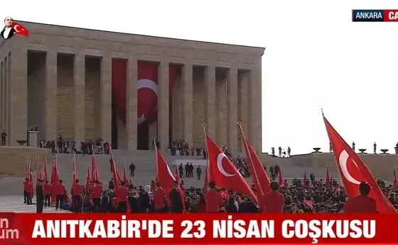 Anıtkabir'de 23 Nisan coşkusu: Bakan Tekin çocuklarla birlikte ziyaret etti