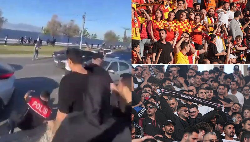Göztepe ile Beşiktaş taraftarları arasında kavga