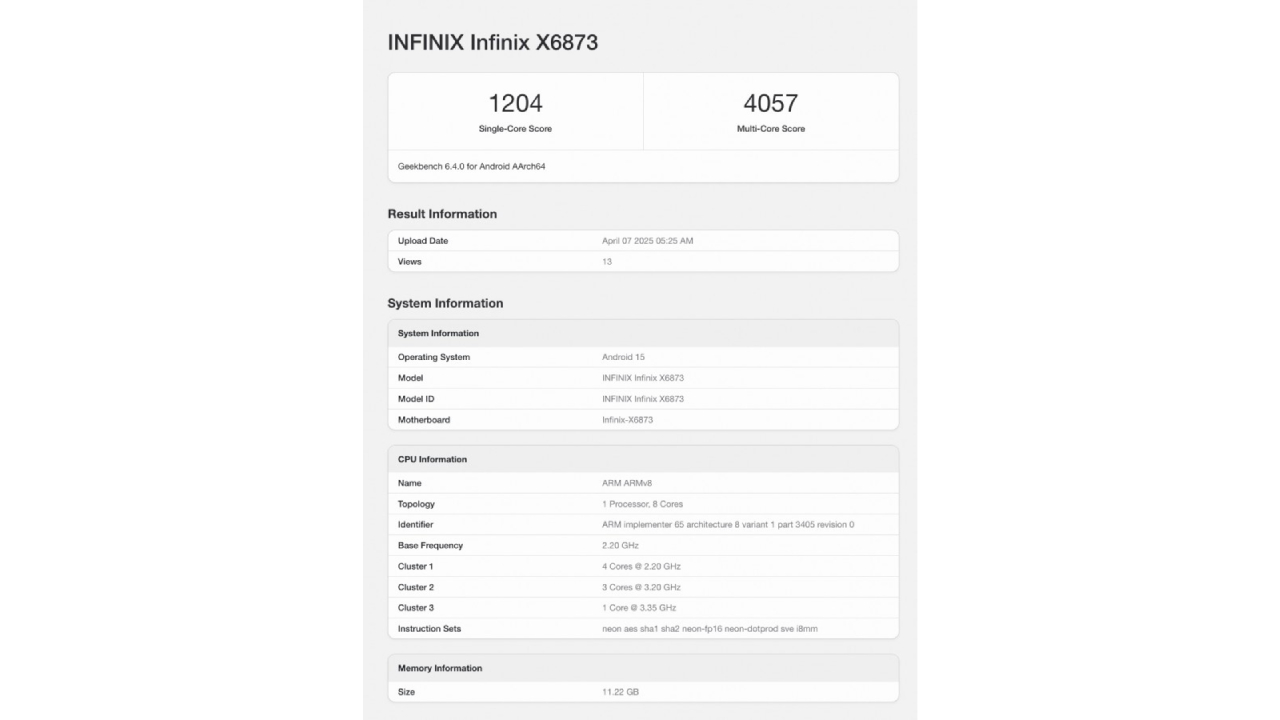 Infinix GT 30 Pro performans testinde göründü