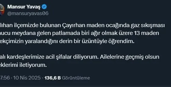 Mansur Yavaş’tan büyük gaf: Kendi memleketindeki patlamayı yanlış ilçeye yazdı