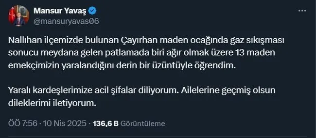 Mansur Yavaş’tan büyük gaf: Kendi memleketindeki patlamayı yanlış ilçeye yazdı