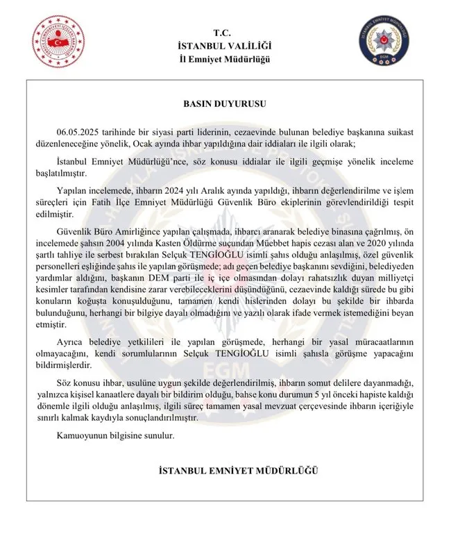 Cenazedeki saldırgan daha önce İmamoğlu’na suikast ihbarında bulunmuş