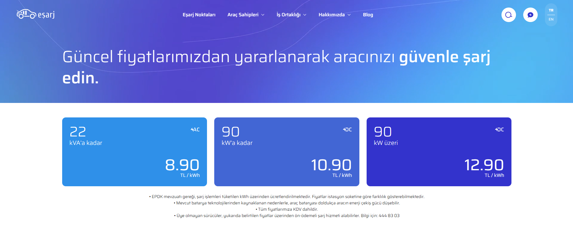 Eşarj’dan elektrikli otomobil şarj istasyonlarına zam