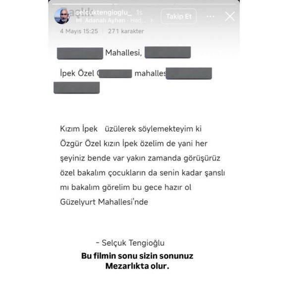 Saldırganın adıyla açılan sahte hesaptan Özgür Özel’in ailesine tehdit haberi