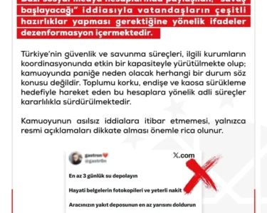 DMM'den 'savaş hazırlığı' iddialarına yalanlama