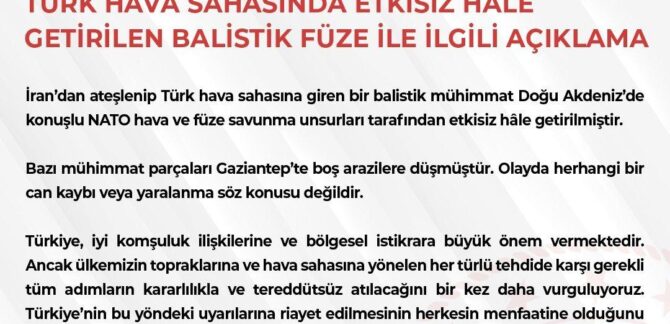 İletişim Başkanı Duran dan düşen füze parçalarıyla ilgili açıklama 1