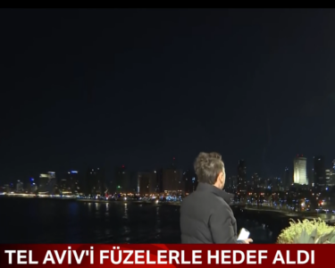 NTV Canlı yayınında Tel Aviv'e saldırı anı