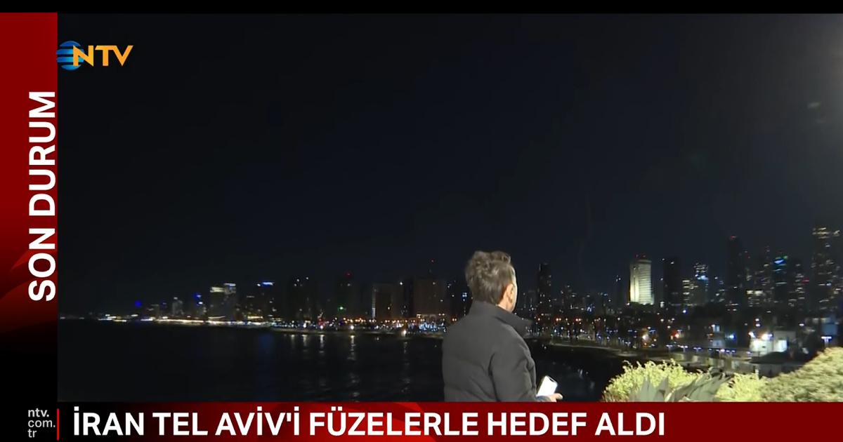 NTV Canlı yayınında Tel Aviv’e saldırı anı