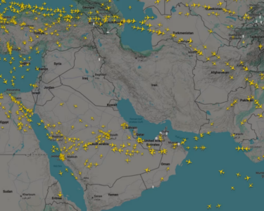 Ortadoğu hava sahası kapalı. Gökyüzünde dikkat çeken boşluk