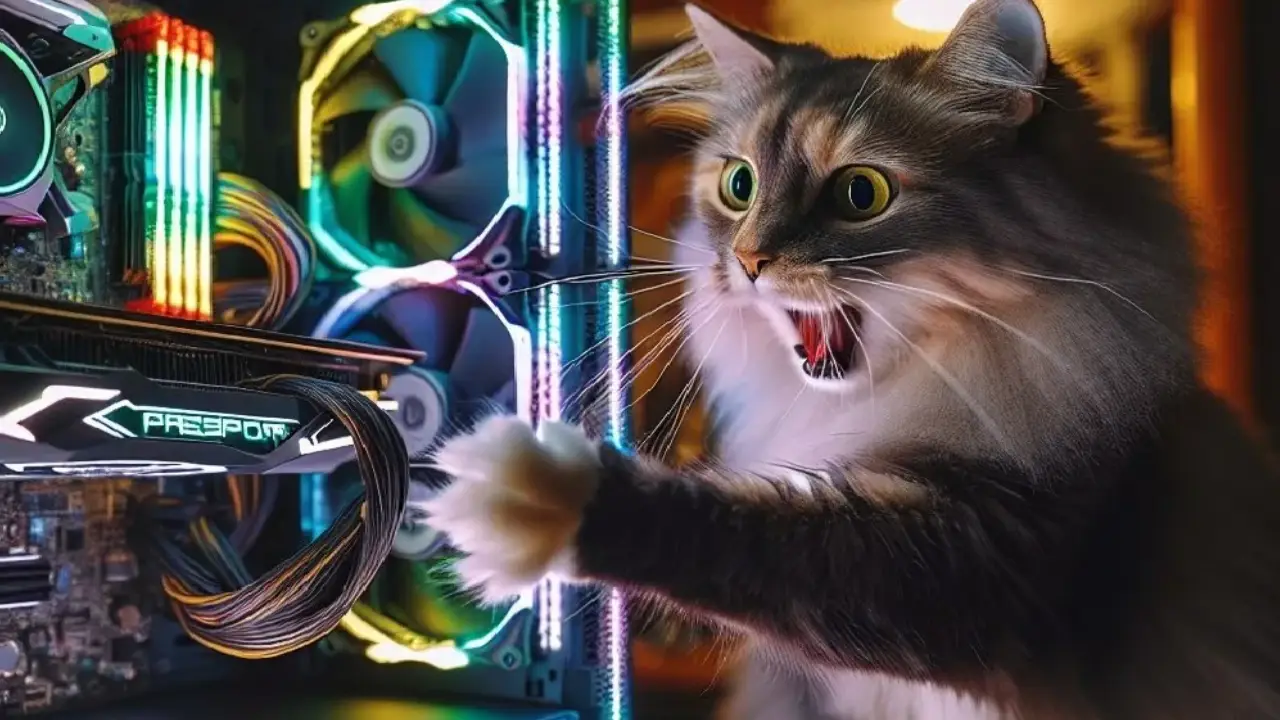 Kedi RTX 4090 Yanarken Sahibini Uyardı!