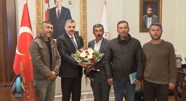 Maden işçilerinden Bakan Çiftçi’ye teşekkür ziyareti