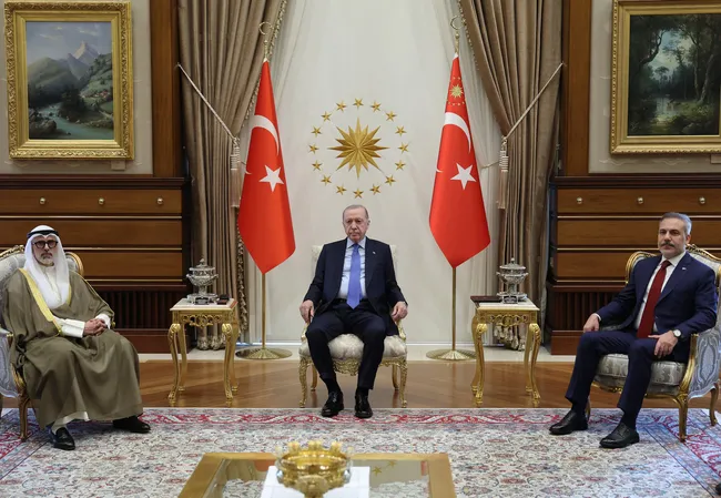 Başkan Erdoğan Kuveyt Dışişleri Bakanı ile görüştü: İşte ilk kareler