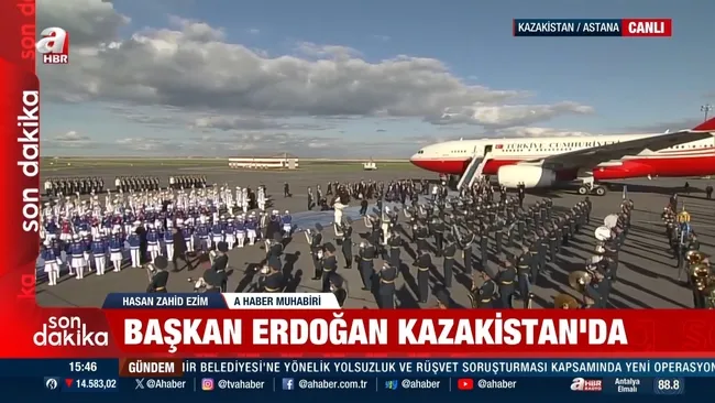 Resmi törenle karşılandı: Başkan Erdoğan, Kazakistan’da